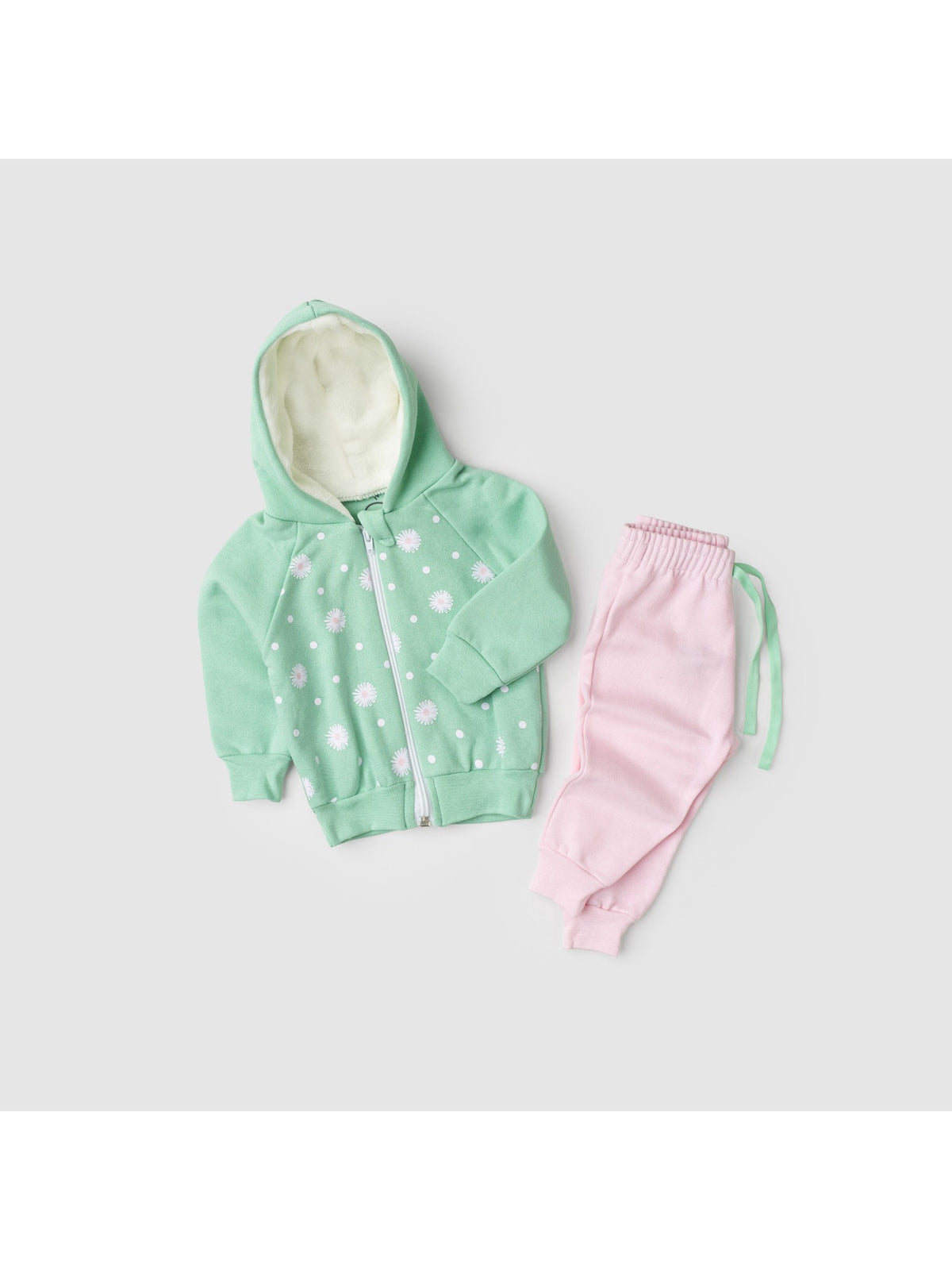 Conjunto Infantil Menina Moletom Peluciado com Capuz Poá