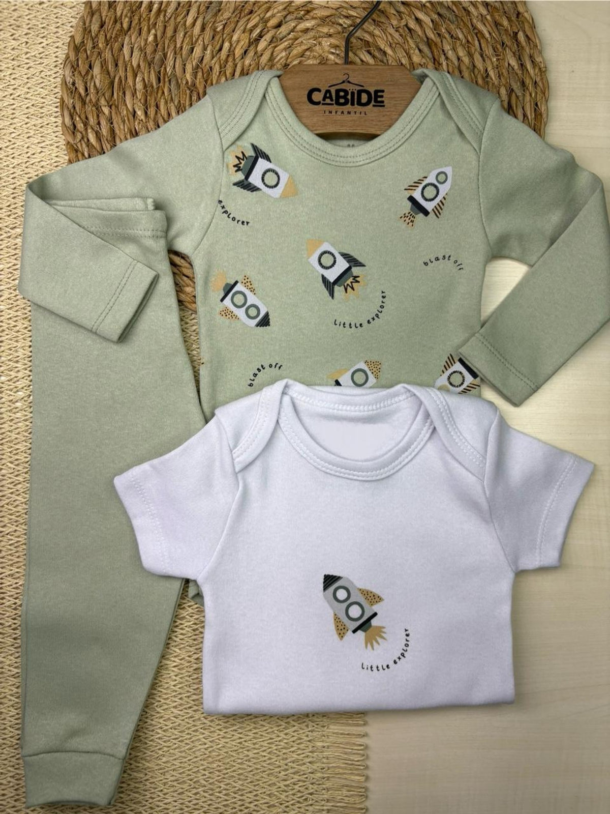 Kit Body Bebê Unissex Suedine Little Explorer