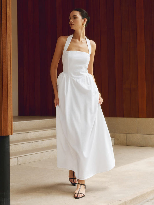 Effortless Elegance Halter Maxi Dress – Sleeveless Summer Style for Women