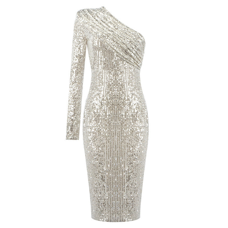 LuxeSilk Elegant Evening Gown with Wrapped Bust