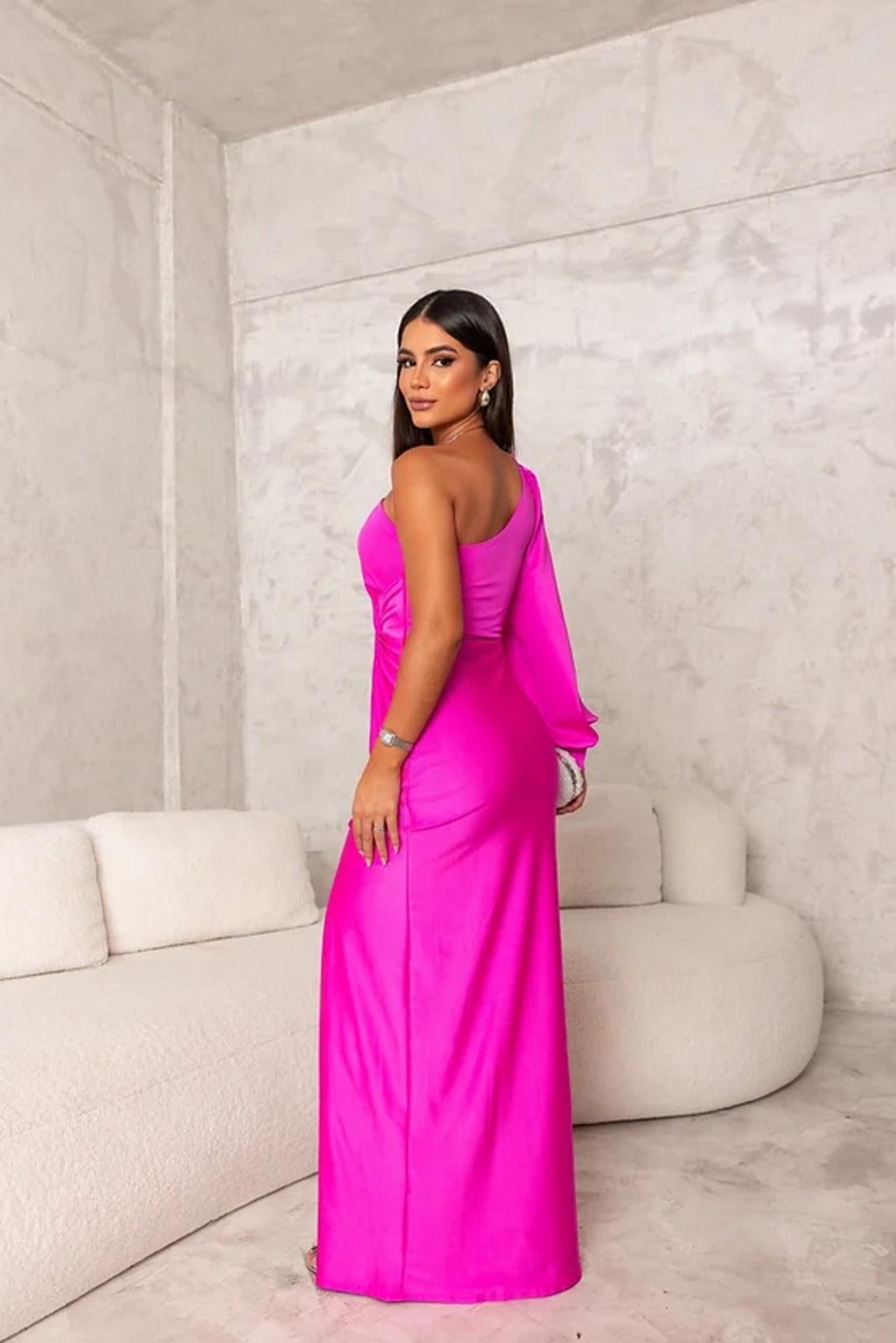 LuxeGala Satin Evening Dress for Timeless Elegance