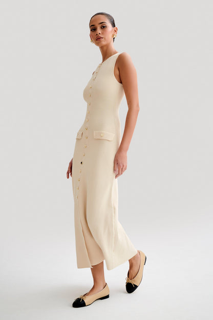 StyleEase Elegant Sleeveless Button-Up Maxi Dress for Women