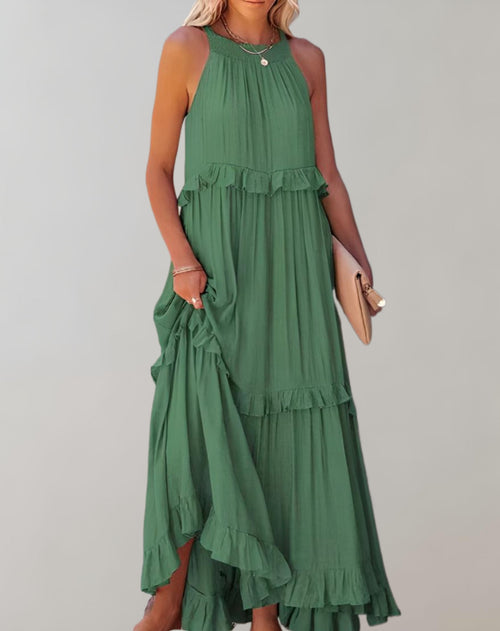 FleurFlow Sleeveless Maxi Dress for Women – Light and Airy Summer Fabric