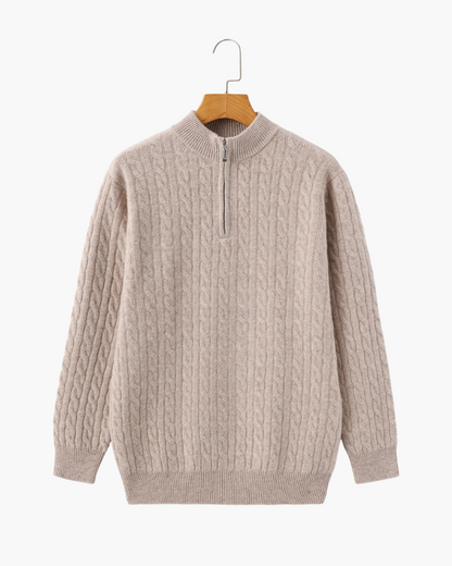 Polo de Cashmere 100% Tejido con Media Cremallera