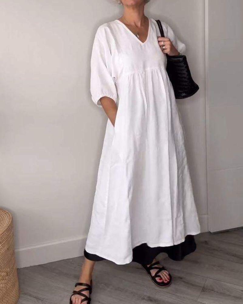 BelleGown Elegant Women's V-Neck Maxi Dress