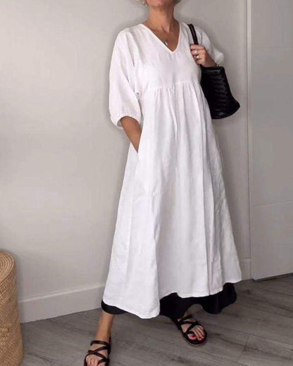 BelleGown Elegant Women's V-Neck Maxi Dress