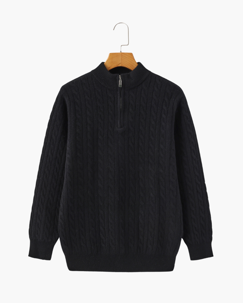 Polo de Cashmere 100% Tejido con Media Cremallera