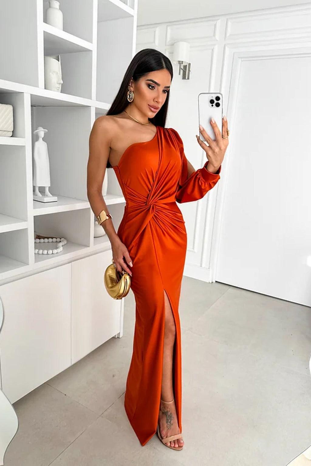 LuxeGala Satin Evening Dress for Timeless Elegance