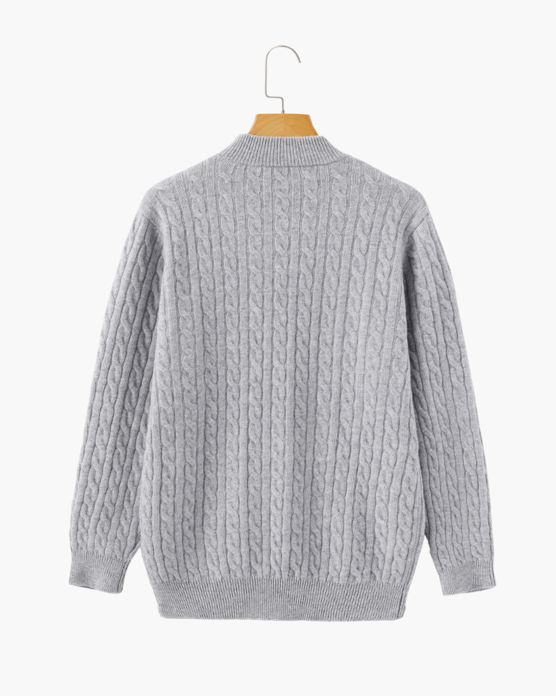 Polo de Cashmere 100% Tejido con Media Cremallera