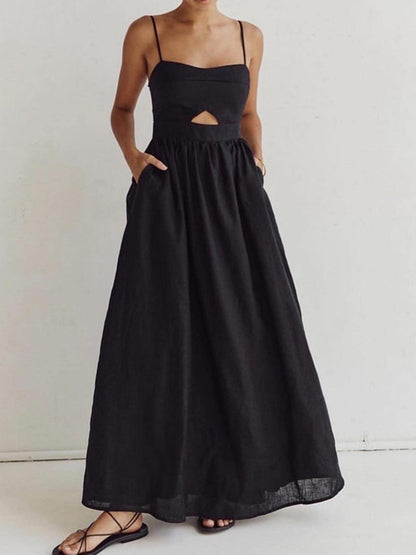 BellaChic Women's Open-Back Elegant Maxi Dress for Special Occasions