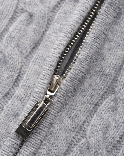 Polo de Cashmere 100% Tejido con Media Cremallera