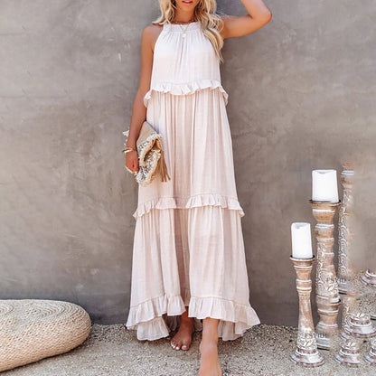 ElleVie Timeless Long Dress – Breathable Cotton Blend for Everyday Wear