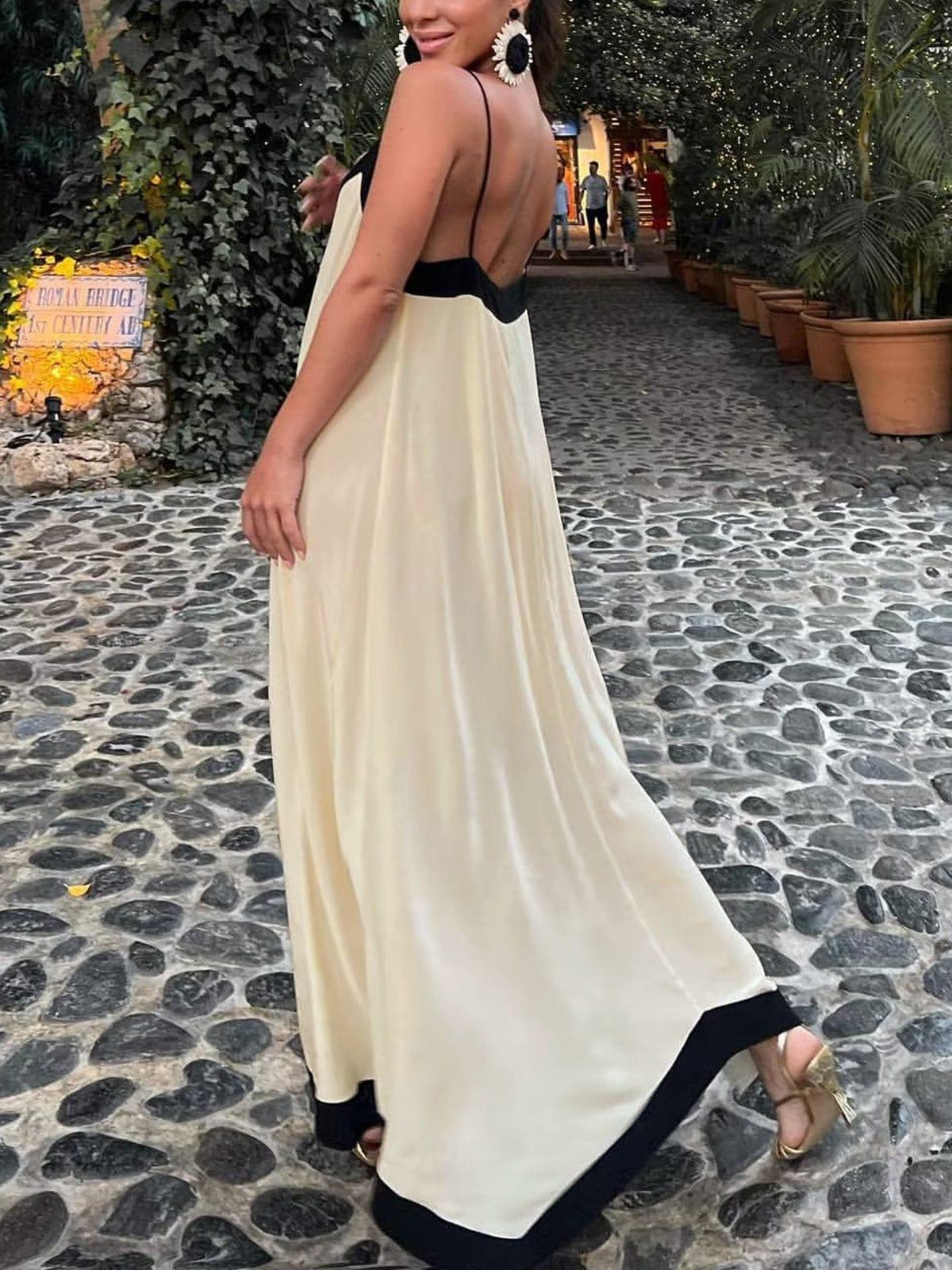 SophiaGrace Chic V-Neck Maxi Dress for Women