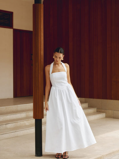 Effortless Elegance Halter Maxi Dress – Sleeveless Summer Style for Women