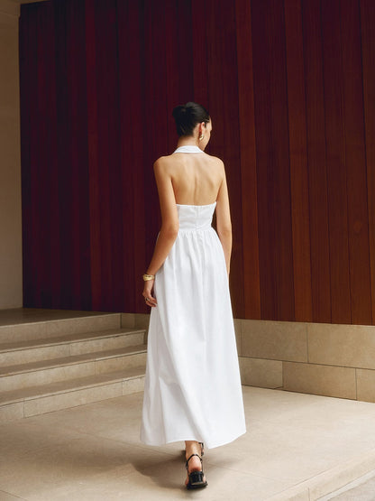 Effortless Elegance Halter Maxi Dress – Sleeveless Summer Style for Women