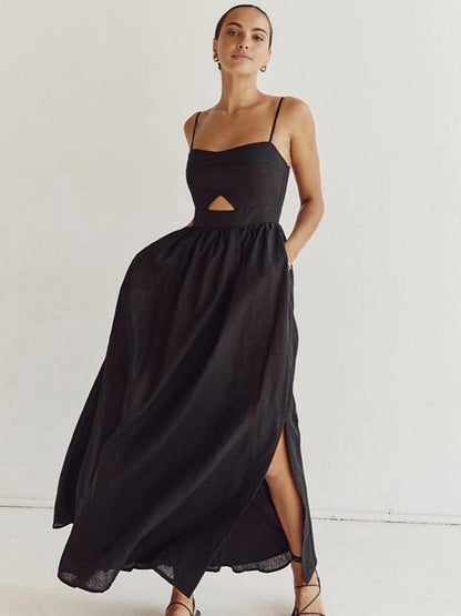 BellaChic Women's Open-Back Elegant Maxi Dress for Special Occasions