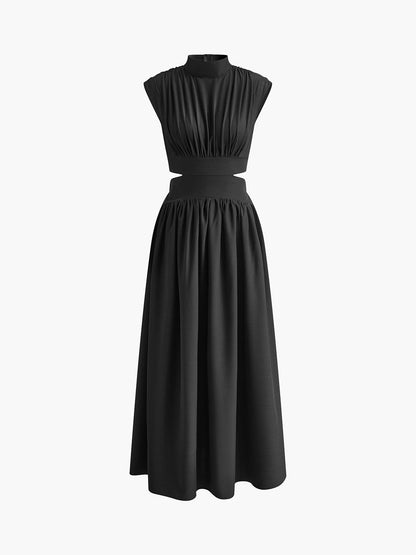 EvaGrace Sleeveless Maxi Dress with Stylish Cutout Waist