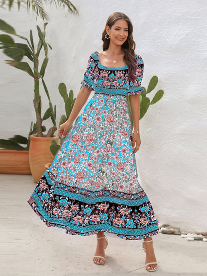 Evelyn's Bohemian Floral Maxi Dress – Lightweight Cotton for Summer