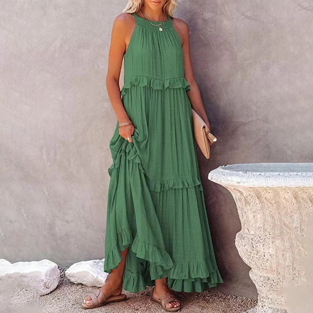 ElleVie Timeless Long Dress – Breathable Cotton Blend for Everyday Wear