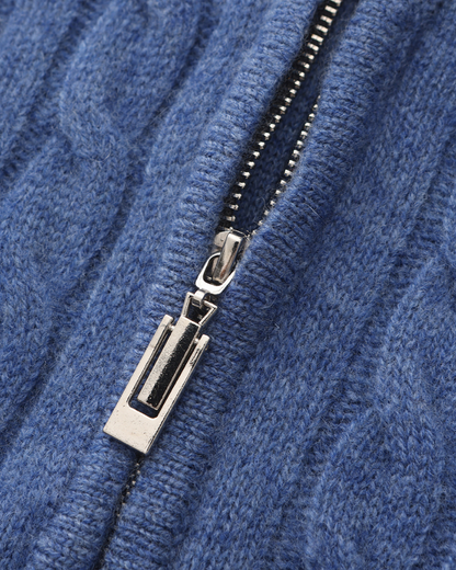 Polo de Cashmere 100% Tejido con Media Cremallera