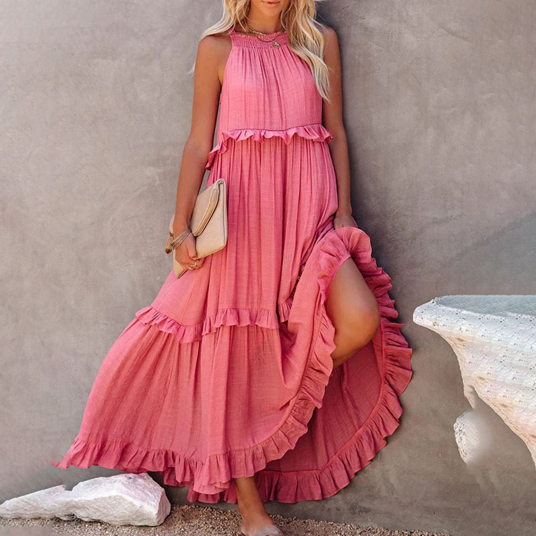 ElleVie Timeless Long Dress – Breathable Cotton Blend for Everyday Wear