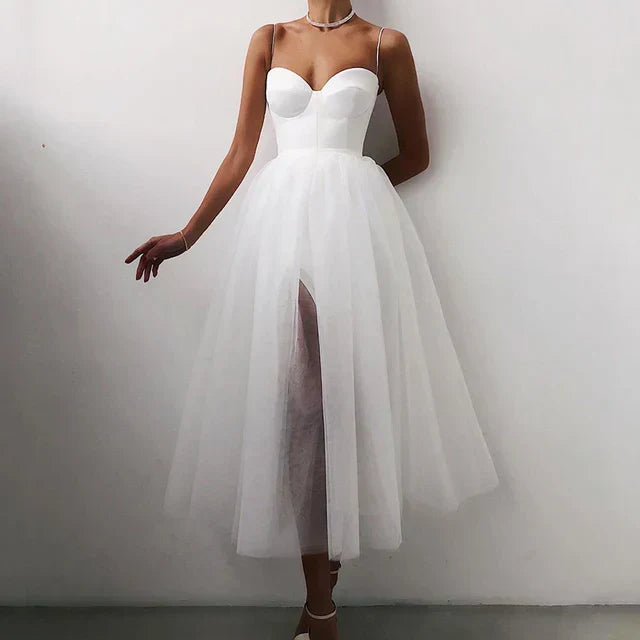 Aurora Graceful Lantern Sleeve Tulle Maxi Dress – Evening Elegance for Women