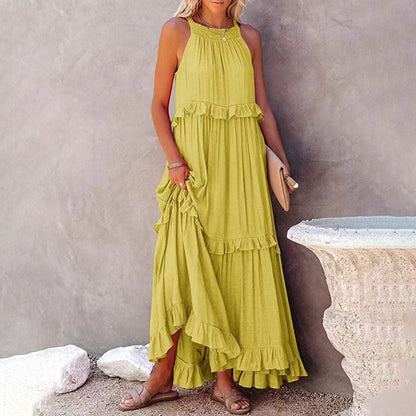 ElleVie Timeless Long Dress – Breathable Cotton Blend for Everyday Wear