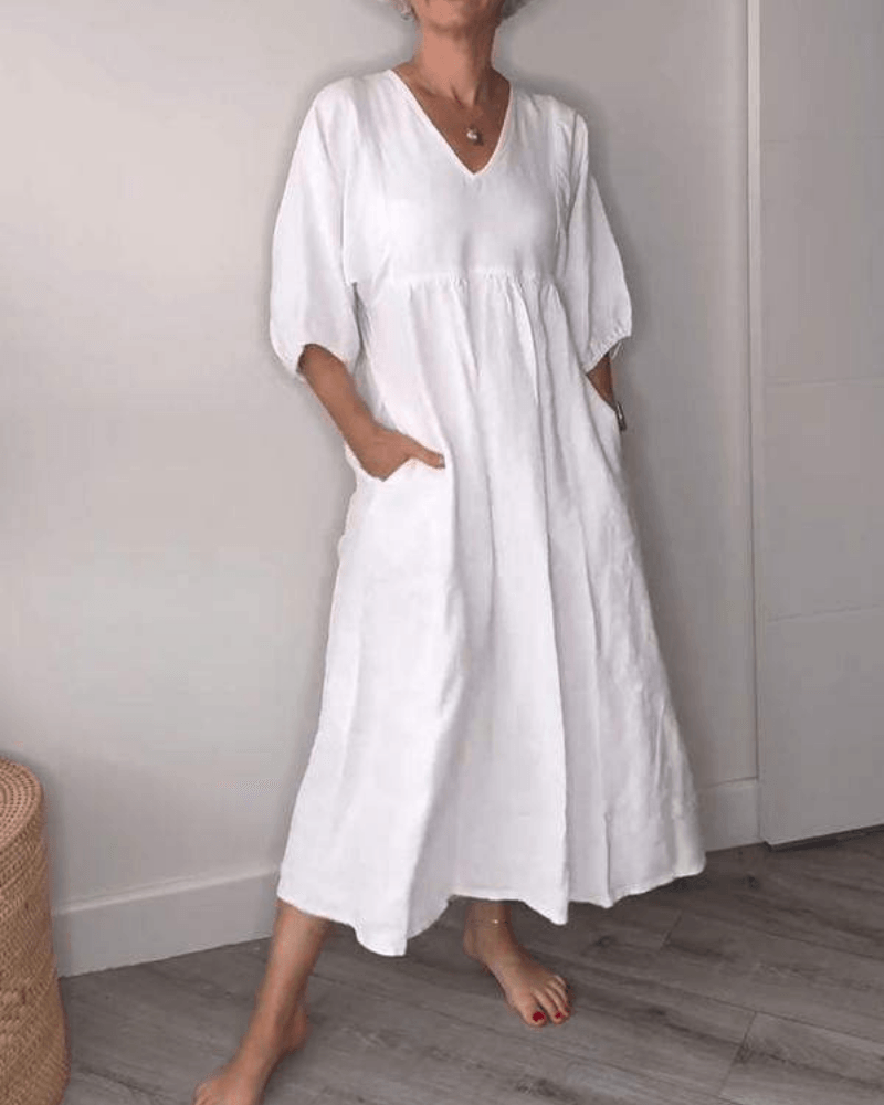 BelleGown Elegant Women's V-Neck Maxi Dress