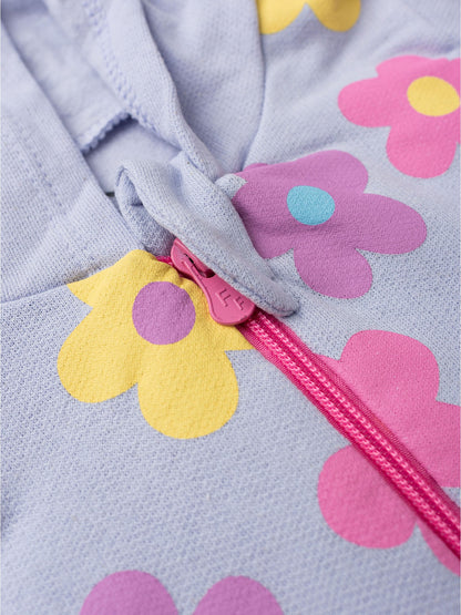 Conjunto Infantil Menina Moletom Peluciado com Capuz e Zíper Flores