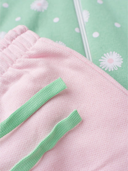 Conjunto Infantil Menina Moletom Peluciado com Capuz Poá