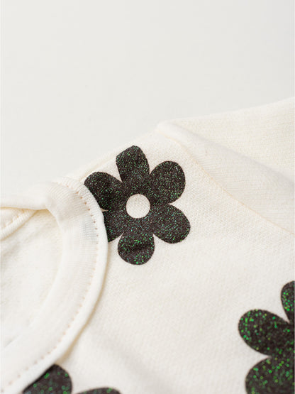 Conjunto Infantil Menina Moletom Peluciado Flores