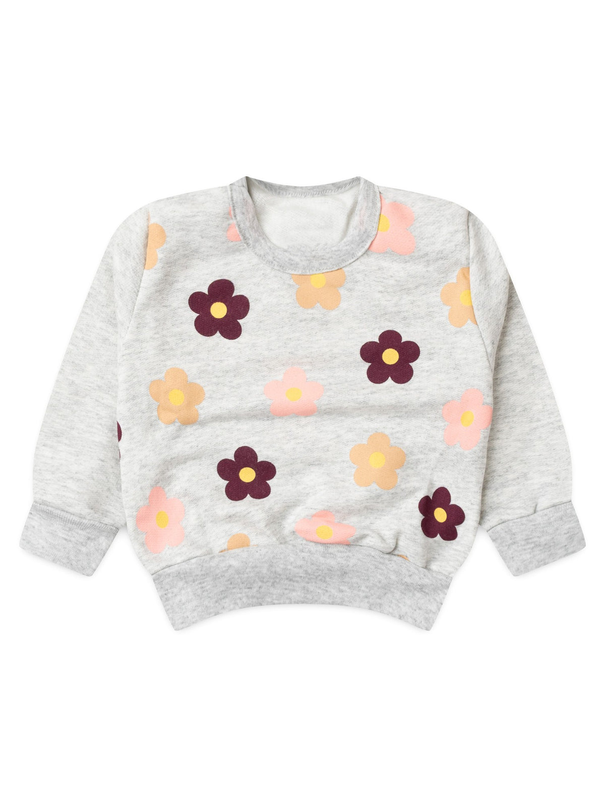 Conjunto Infantil Menina Moletom Peluciado Flores Coloridas