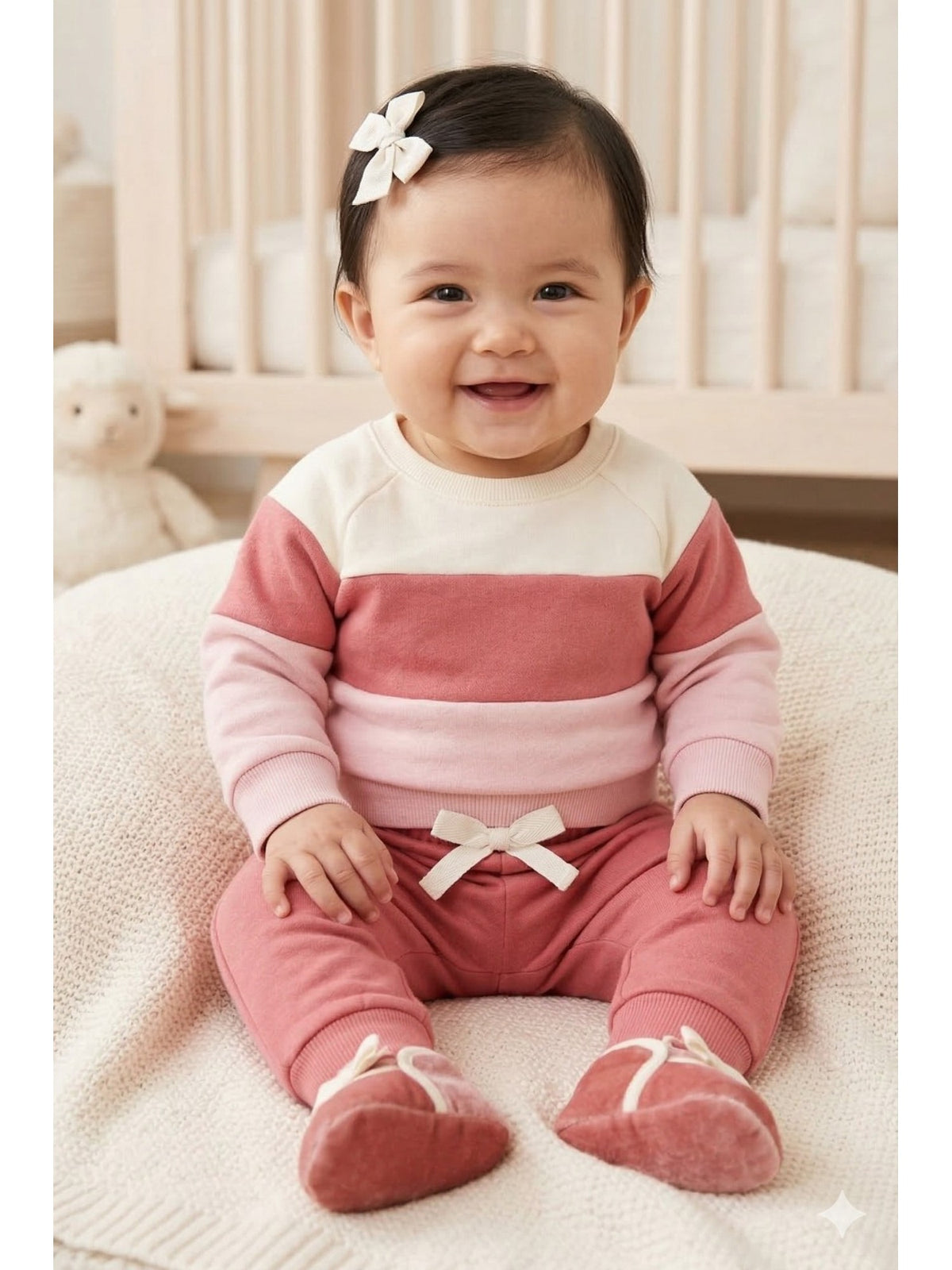 Conjunto Infantil Menina Moletom Peluciado Recortes Blush