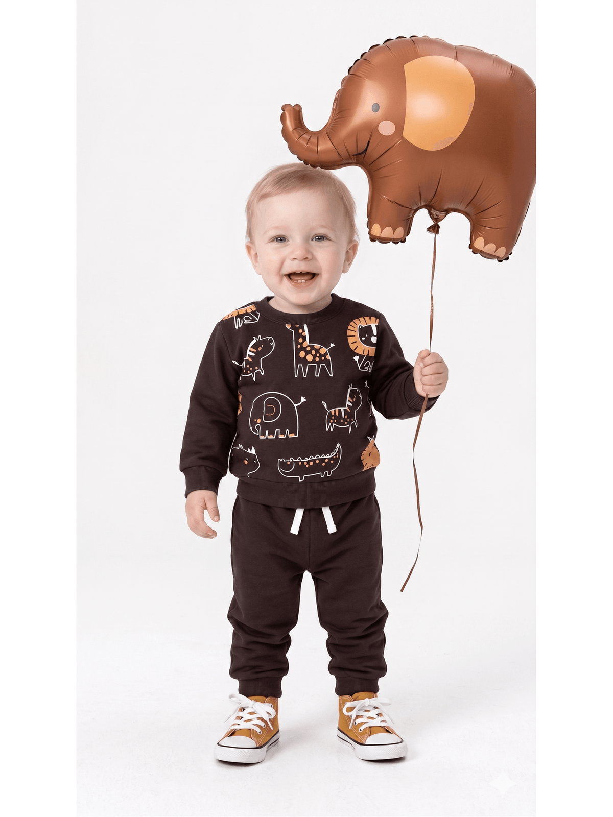 Conjunto Infantil Menino Moletom Peluciado Bichos