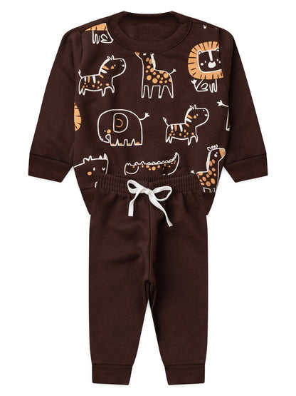 Conjunto Infantil Menino Moletom Peluciado Bichos