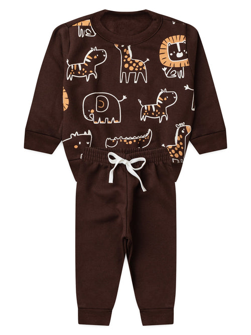 Conjunto Infantil Menino Moletom Peluciado Bichos