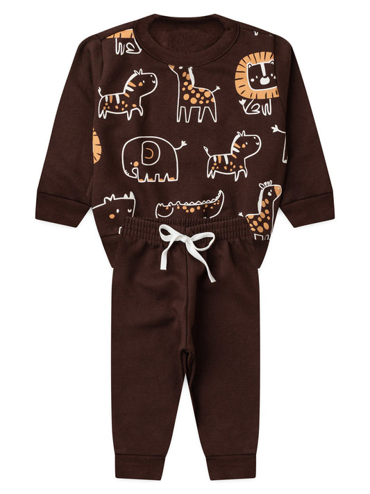 Conjunto Infantil Menino Moletom Peluciado Bichos