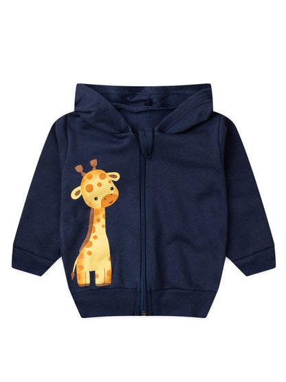 Conjunto Infantil Menino Moletom Peluciado com Capuz  Girafa