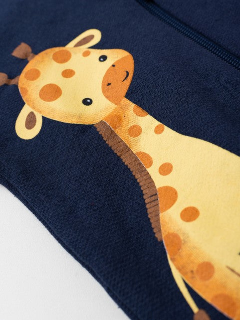 Conjunto Infantil Menino Moletom Peluciado com Capuz  Girafa