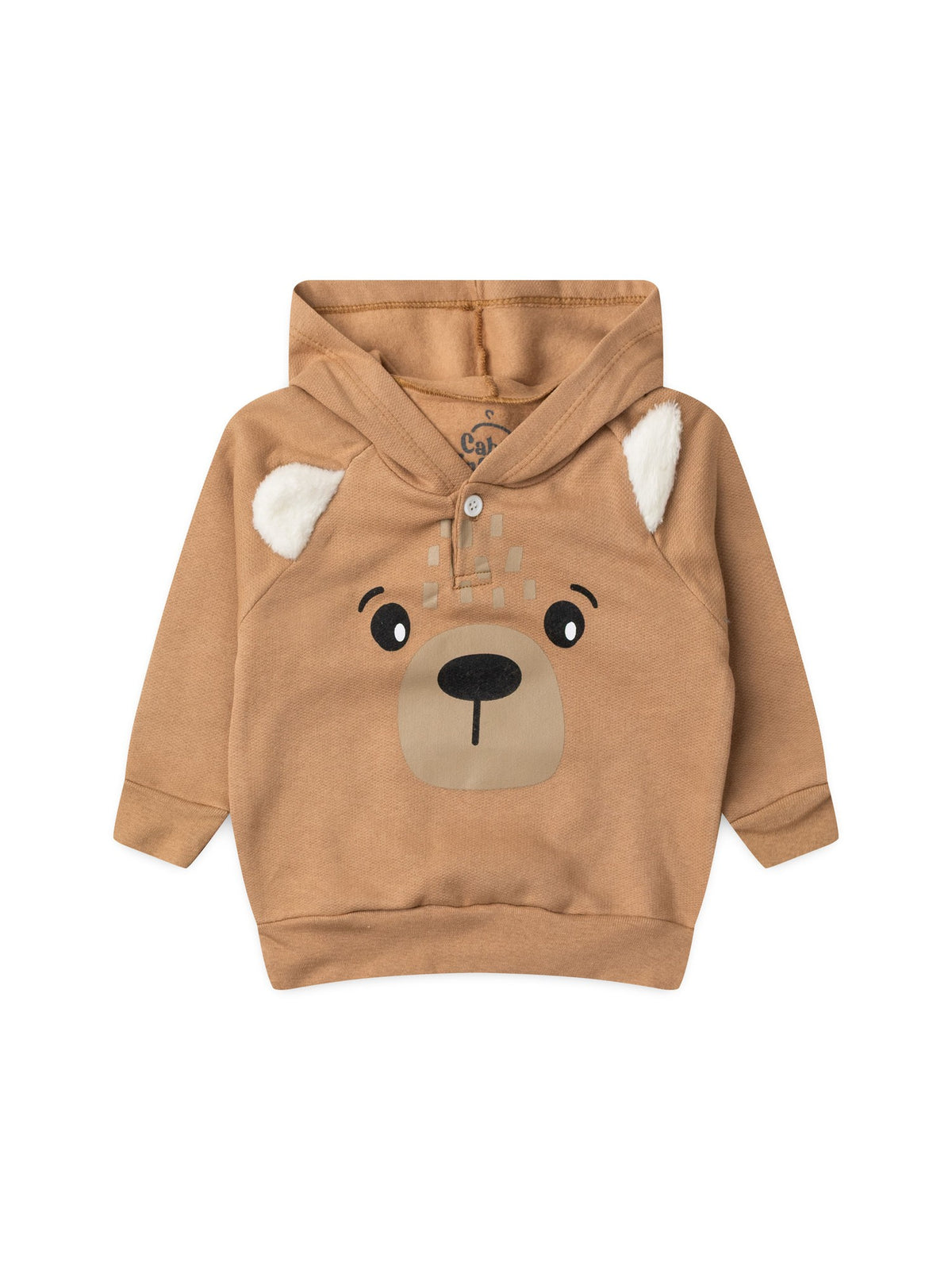 Conjunto Infantil Menino Moletom Peluciado com Capuz Urso Interativo