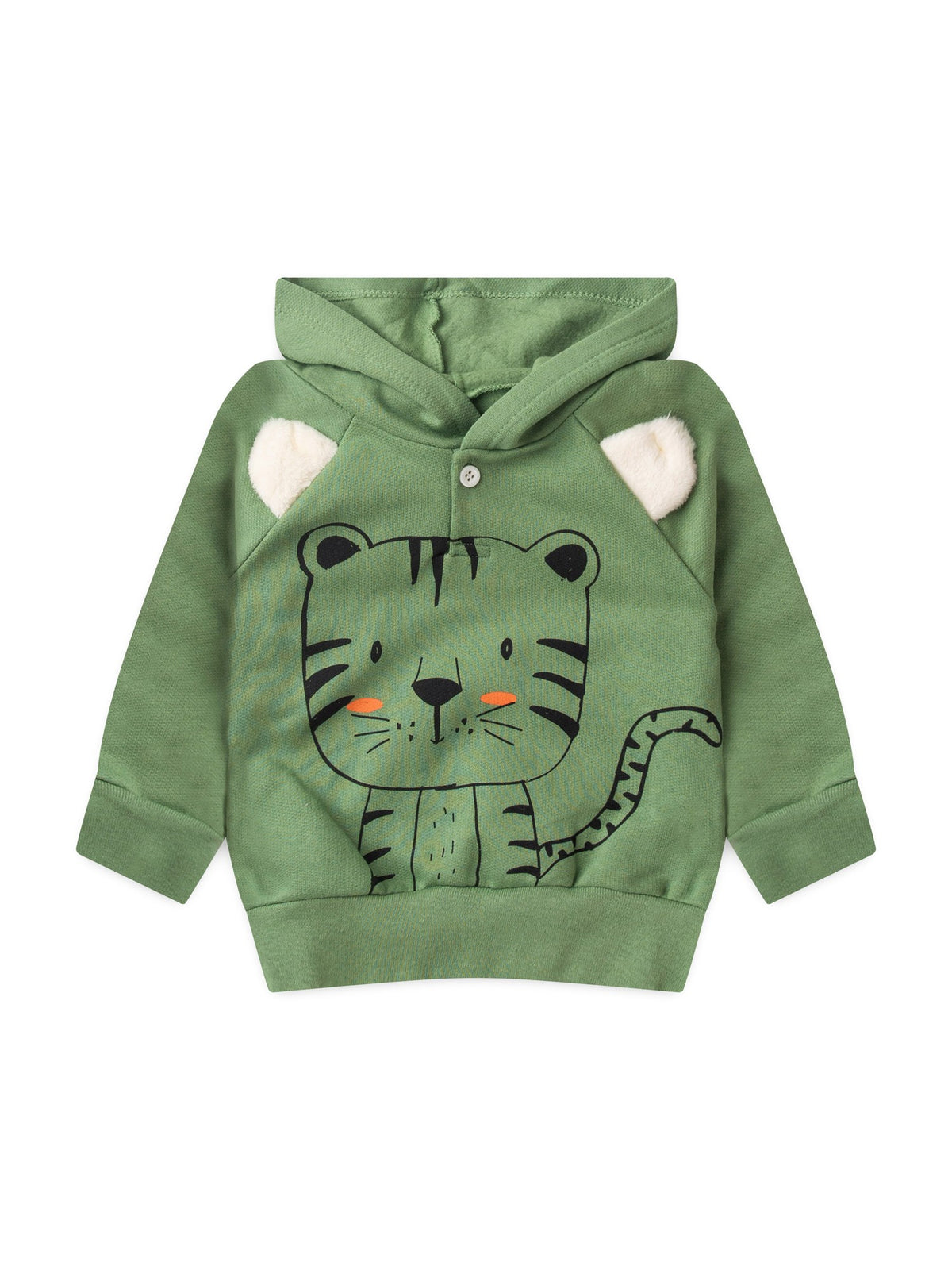 Conjunto Infantil Menino Moletom Peluciado com Capuz Verde Floresta