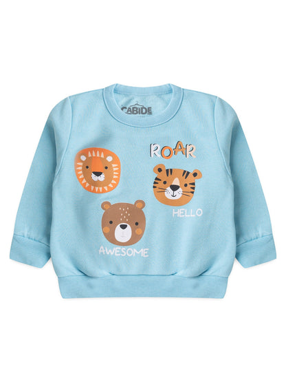 Conjunto Infantil Menino Moletom Peluciado Felinos