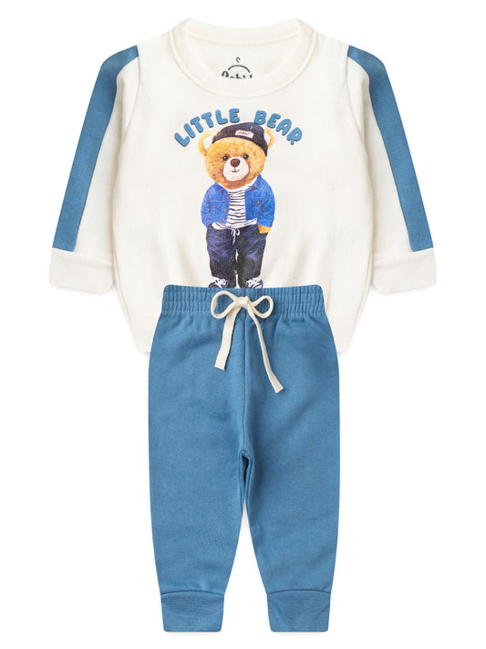 Conjunto Infantil Menino Moletom Peluciado Urso