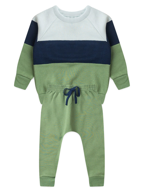 Conjunto Infantil Menino Moletom Peluciado Verde Floresta