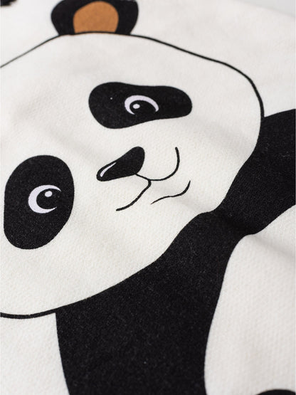 Conjunto Jardineira Bebê Unissex Suedine Panda