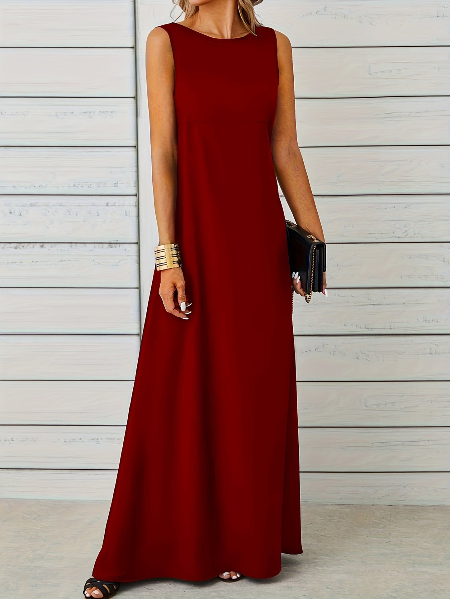 LinaElegance Women's Sleeveless Maxi Dress for Any Occasion