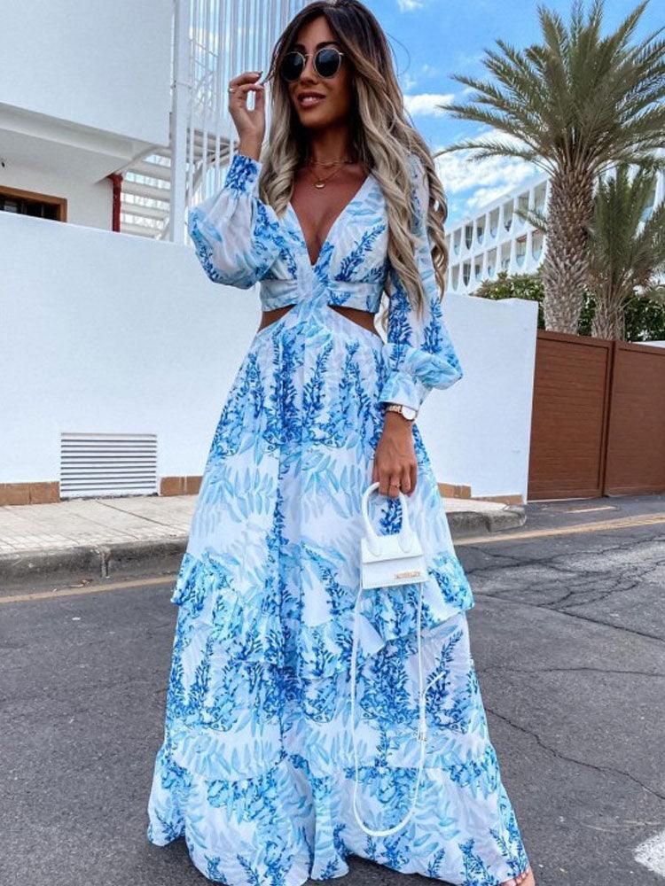 FloraElegance Sleeveless Boho Maxi Dress for Women