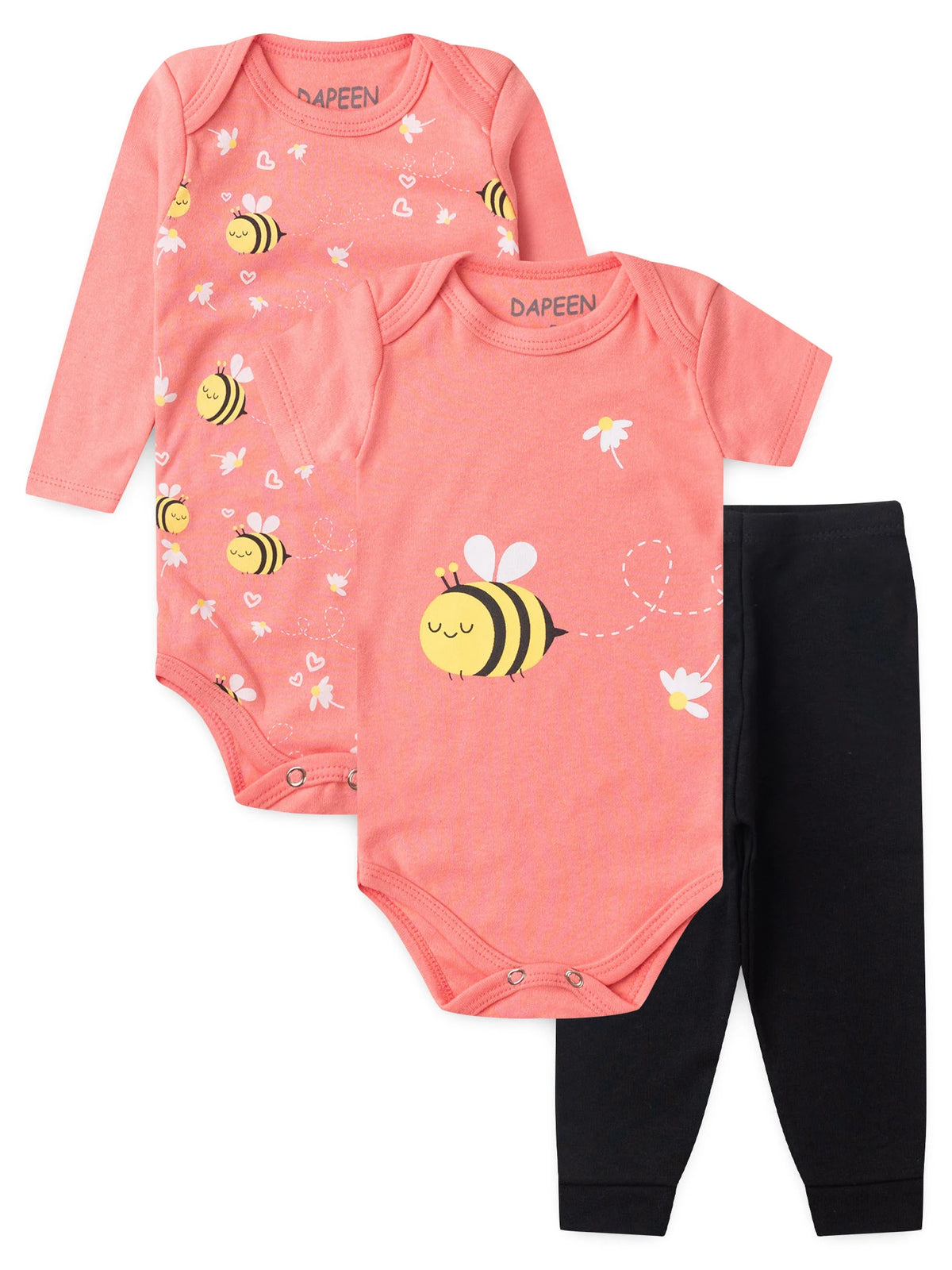 Kit Body Bebê Menina Suedine Abelha
