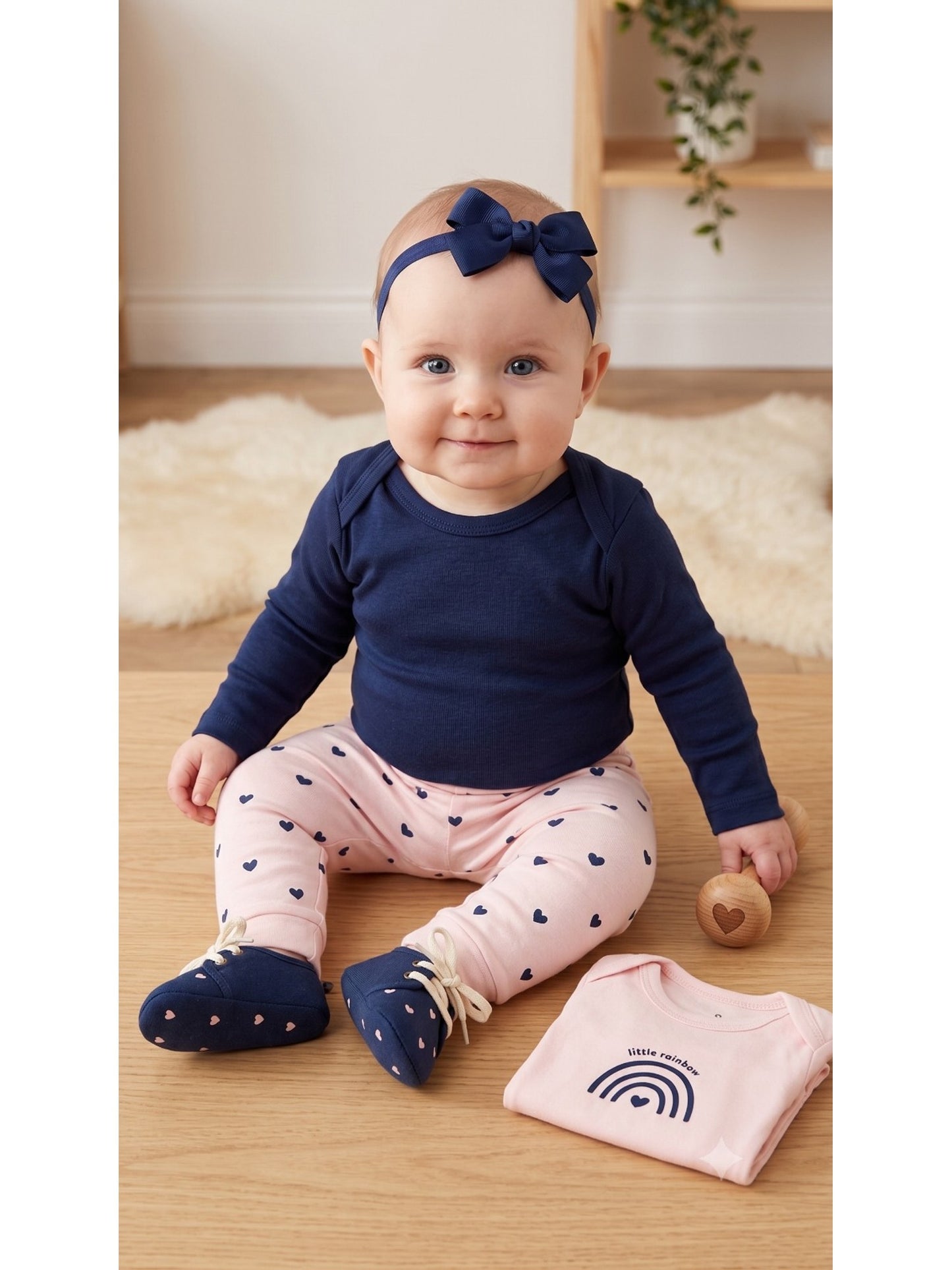 Kit Body Bebê Menina Suedine Arco-íris