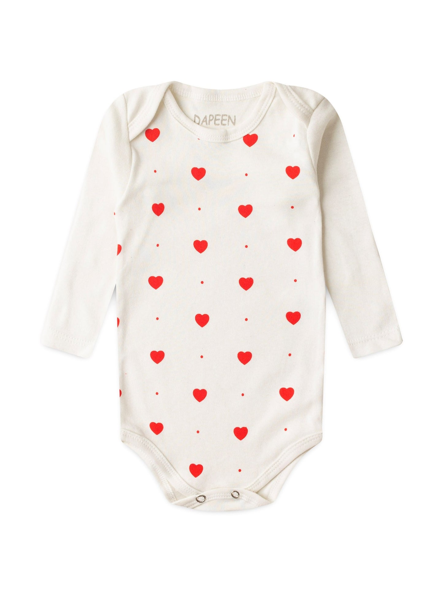Kit Body Bebê Menina Suedine Coração Off White